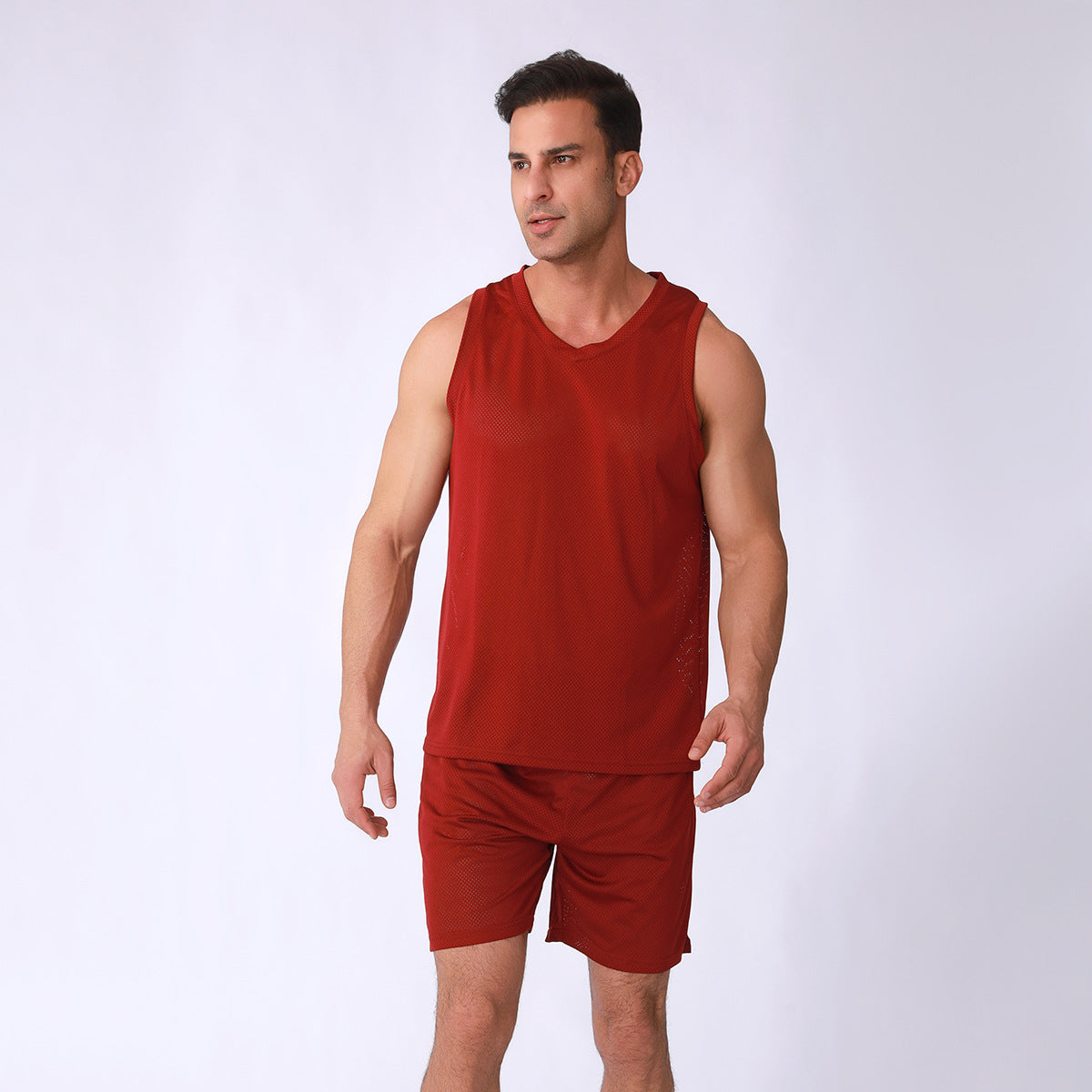 Herren Sport Tanktop Leicht Atmungsaktiv mit Shorts
