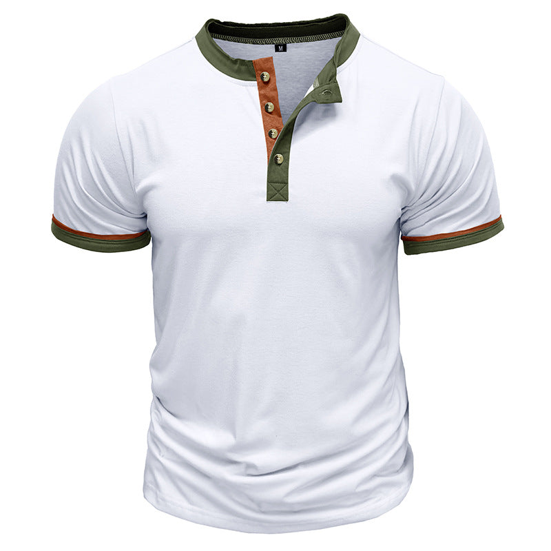 Herren Poloshirt Elegantes Design Kontrastfarben