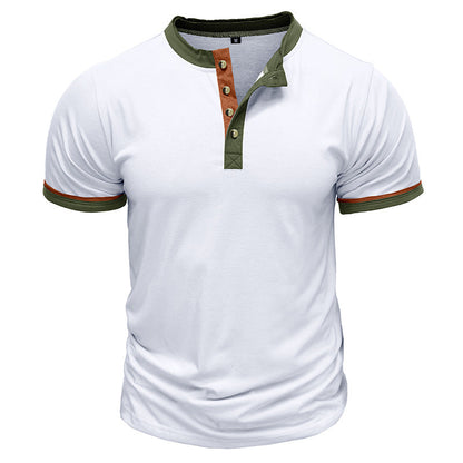 Herren Poloshirt Elegantes Design Kontrastfarben