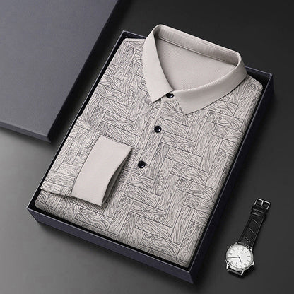 Herren Polohemd Modern mit Strukturdesign und Knöpfe Elegant
