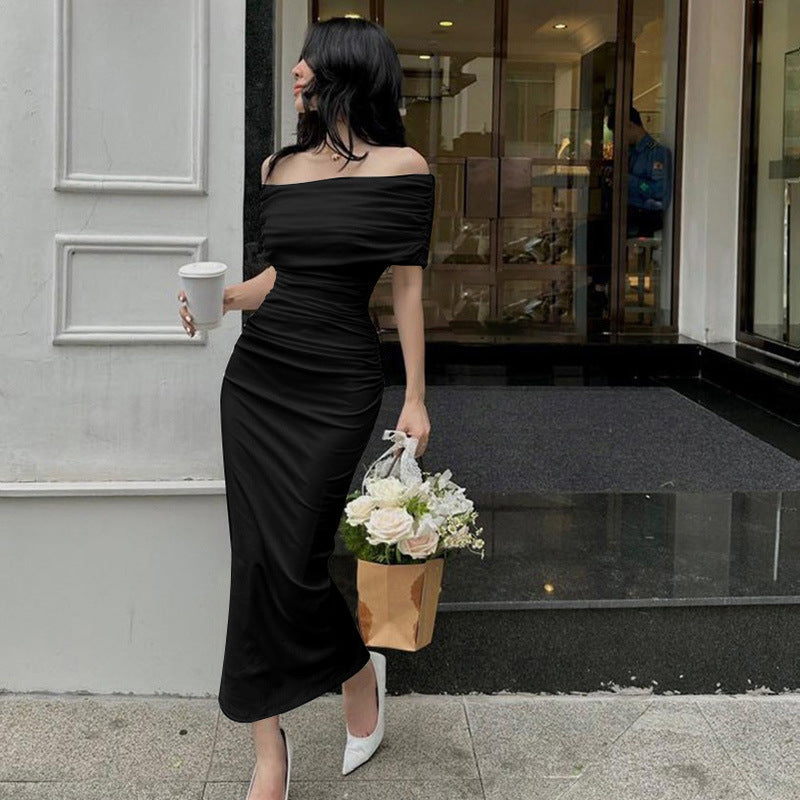 Damen Wickelkleid Off Shoulder Elegant Kurz