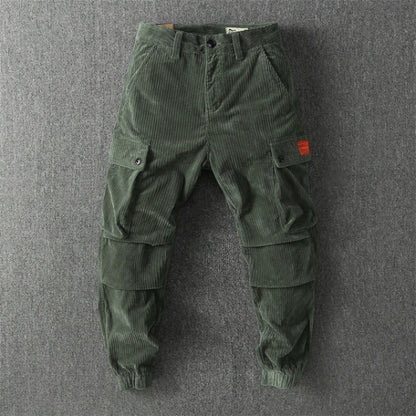 Herren Cargo-Hose Bequem Cord mit vielen Taschen