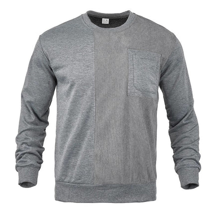 Herren Sweatshirt Modern mit Struktur Optik und Brusttasche