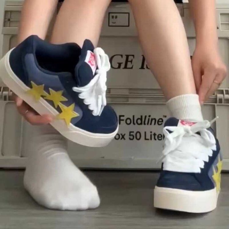 Damen Sneaker Sportlich Mit Dicker Sohle