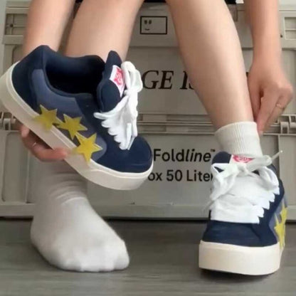 Damen Sneaker Sportlich Mit Dicker Sohle