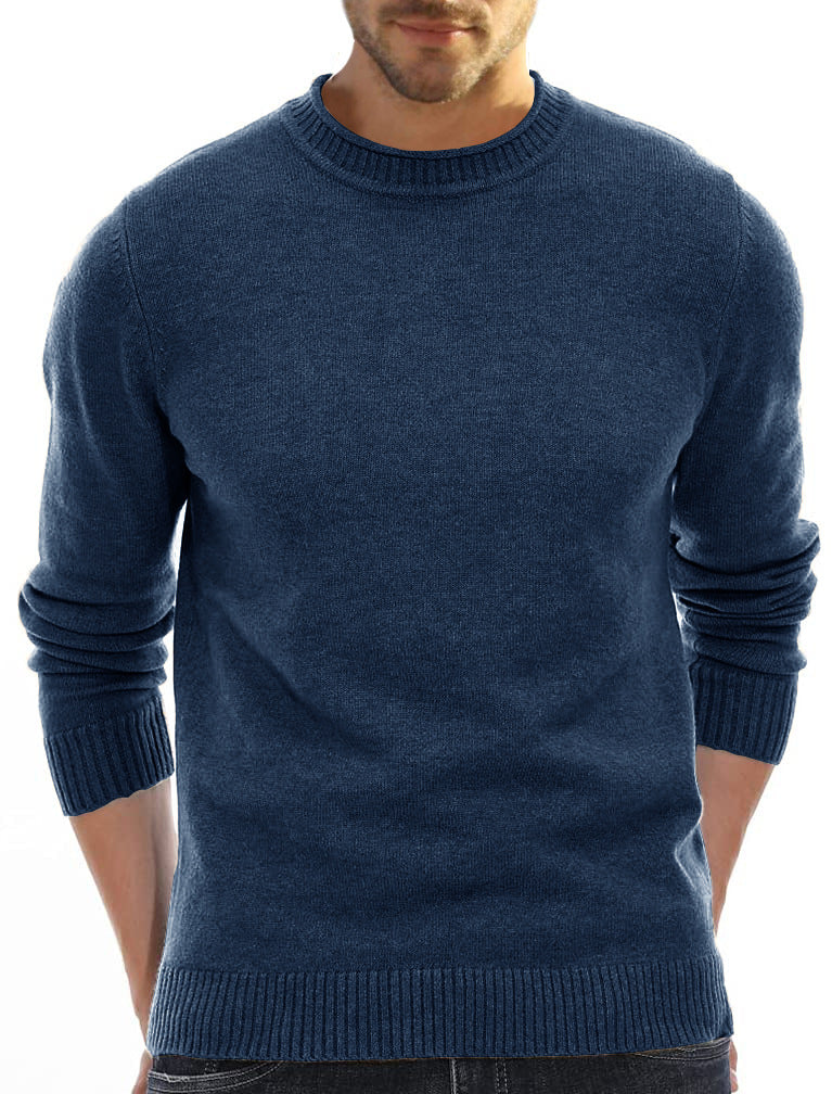 Weicher Herren Pullover Rundhals Baumwolle Bequem - BerlinGlamour