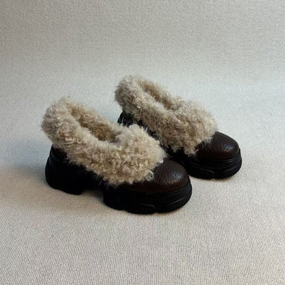 Damen Hausschuhe Warm Flauschig mit robuster Sohle