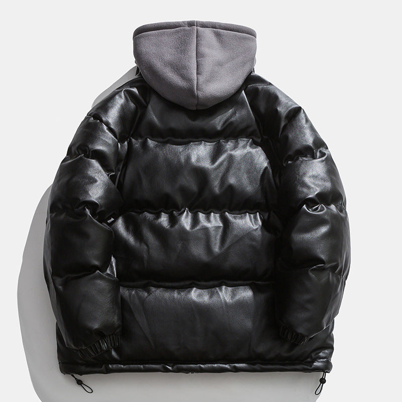 Herren Daunenjacke Steppweste Warm Abnehmbare Kapuze