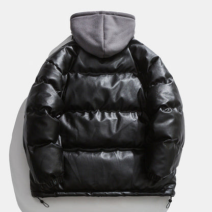 Herren Daunenjacke Steppweste Warm Abnehmbare Kapuze