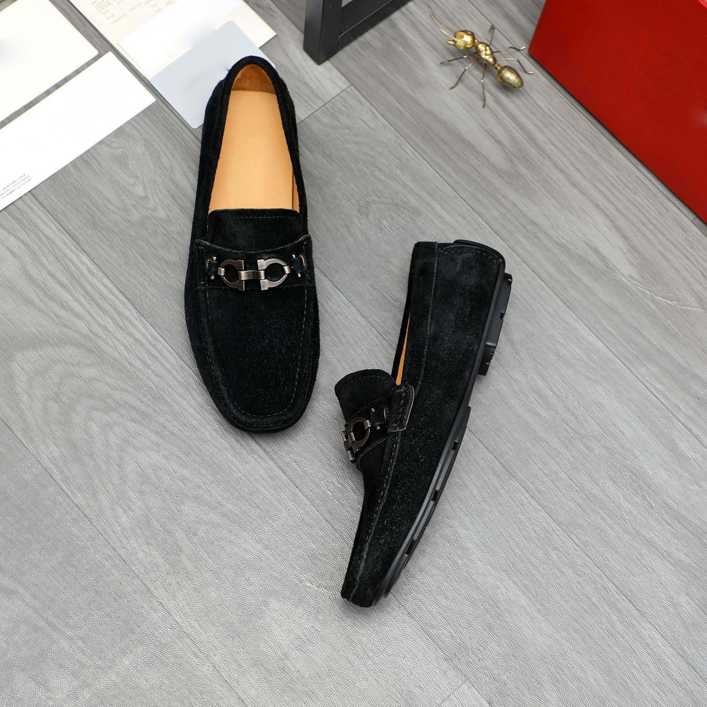 Damen Mokassin Schuhe Wildleder Elegant