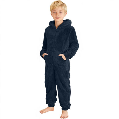 Fleece-Overall mit Kapuze Unisex Warm Kuschelig