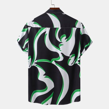 Herren Kurzarmhemd Moderner Druck Trendy Berlin Style