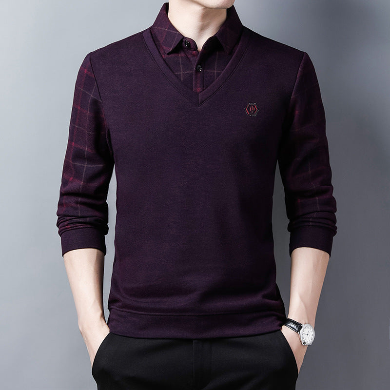 Herren Pullover V-Ausschnitt Strukturiert Elegante Oberbekleidung