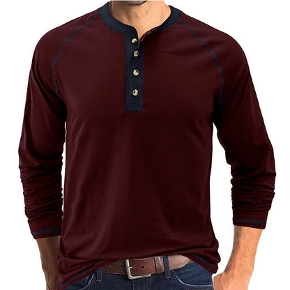 Herren Langarmshirt Mit Kontrastdetails Modern