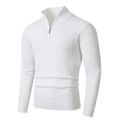 Strickpullover Herren mit Reißverschluss und Struktur Optik