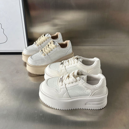 Damen Sneaker Plateau Schuhe Atmungsaktiv Dickes Plateau