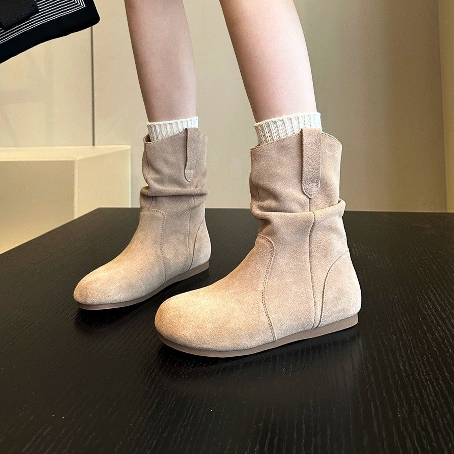 Damen Stiefel Weiches Wildleder Flexibles Design
