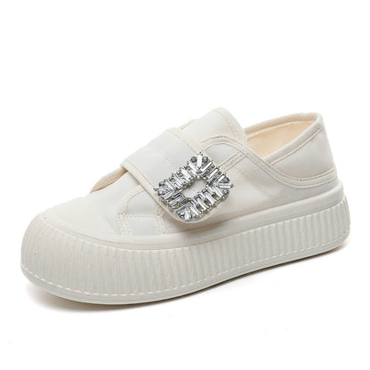 Damen Sneaker Slip-On Schuhe Elegant Schnalle