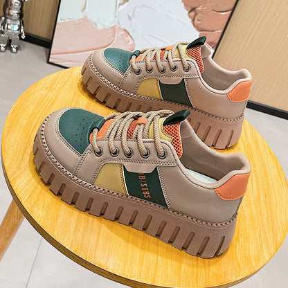 Damen Sneaker Hoch Hacken Atmungsaktiv Sportlich Mode