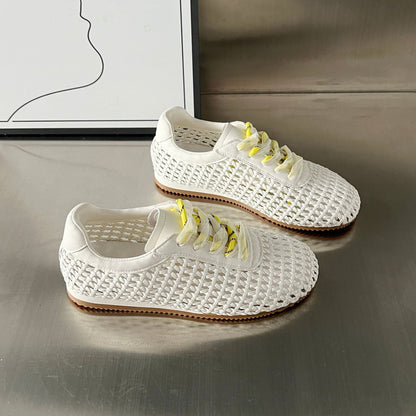 Damen Sneaker Atmungsaktiv Lace-Up Netzdesign Sportlich