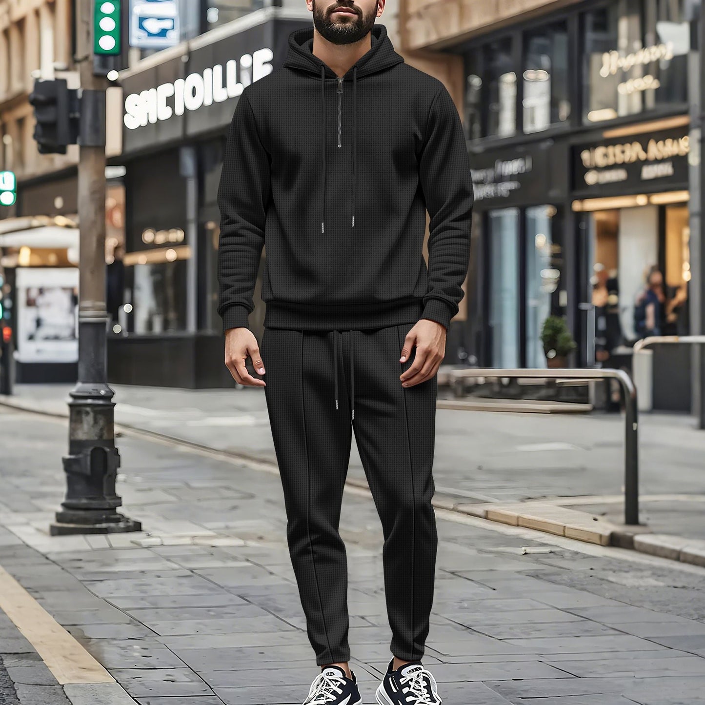 Herren Jogginganzug Sportlich Strukturiert Modern