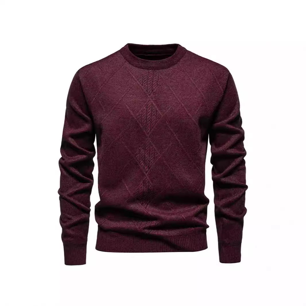 Herren Strickpullover Rundhals Klassisch Rautenmuster