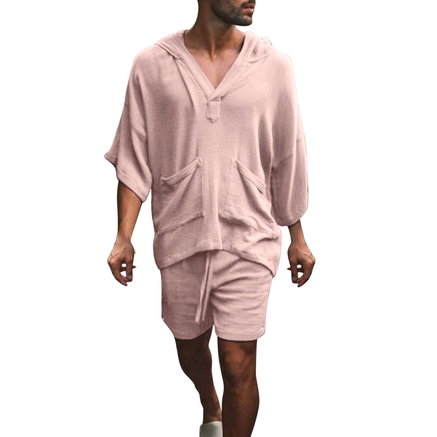 Herren Pullover Kapuzenpullover Locker mit Seitentaschen Lässig