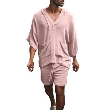 Herren Pullover Kapuzenpullover Locker mit Seitentaschen Lässig
