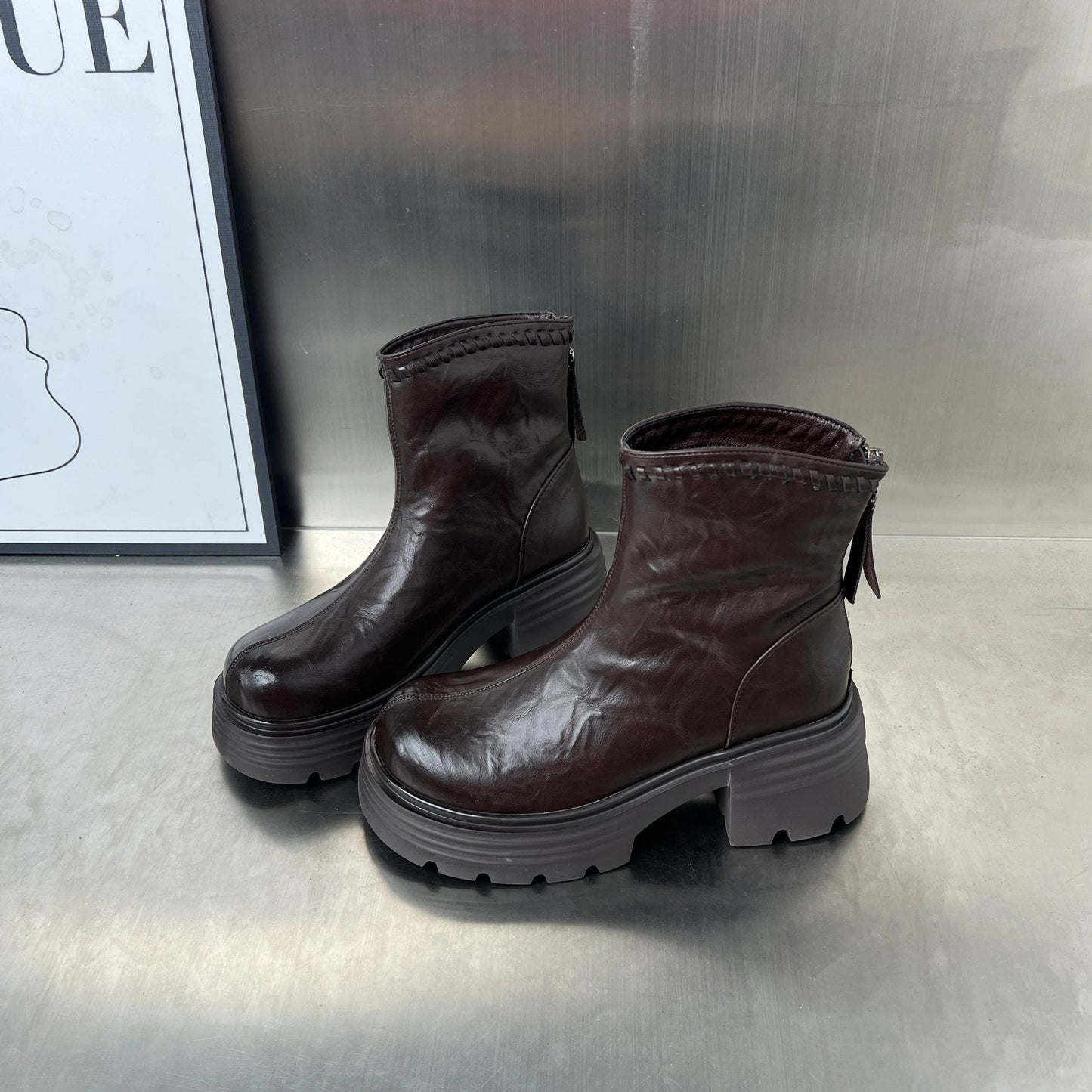 Damen Stiefeletten Leder Hochwertig Robust Trendy