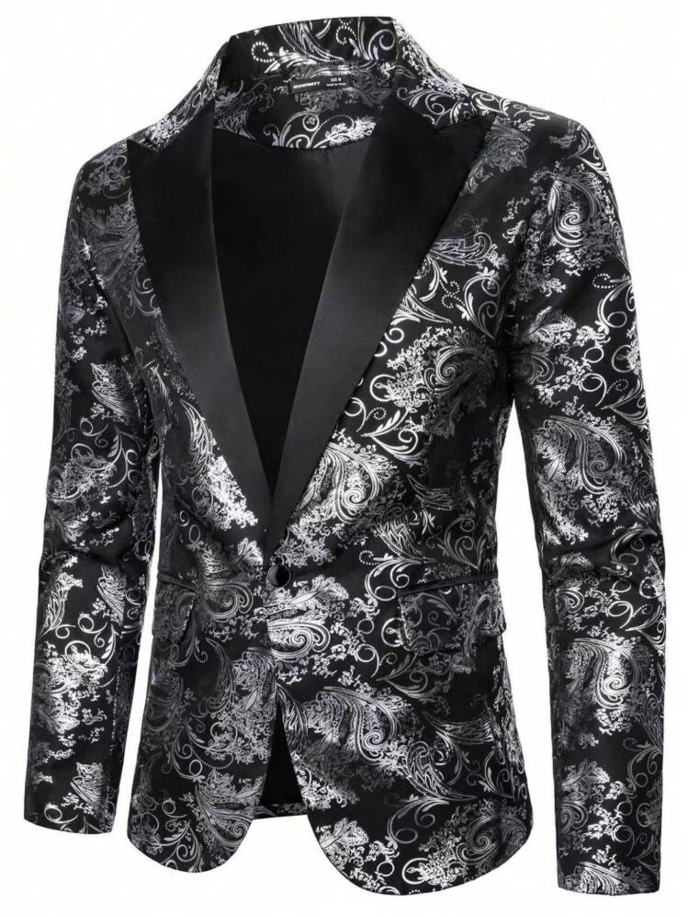 Herren Blazer Elegant mit Pailletten und Floralmuster