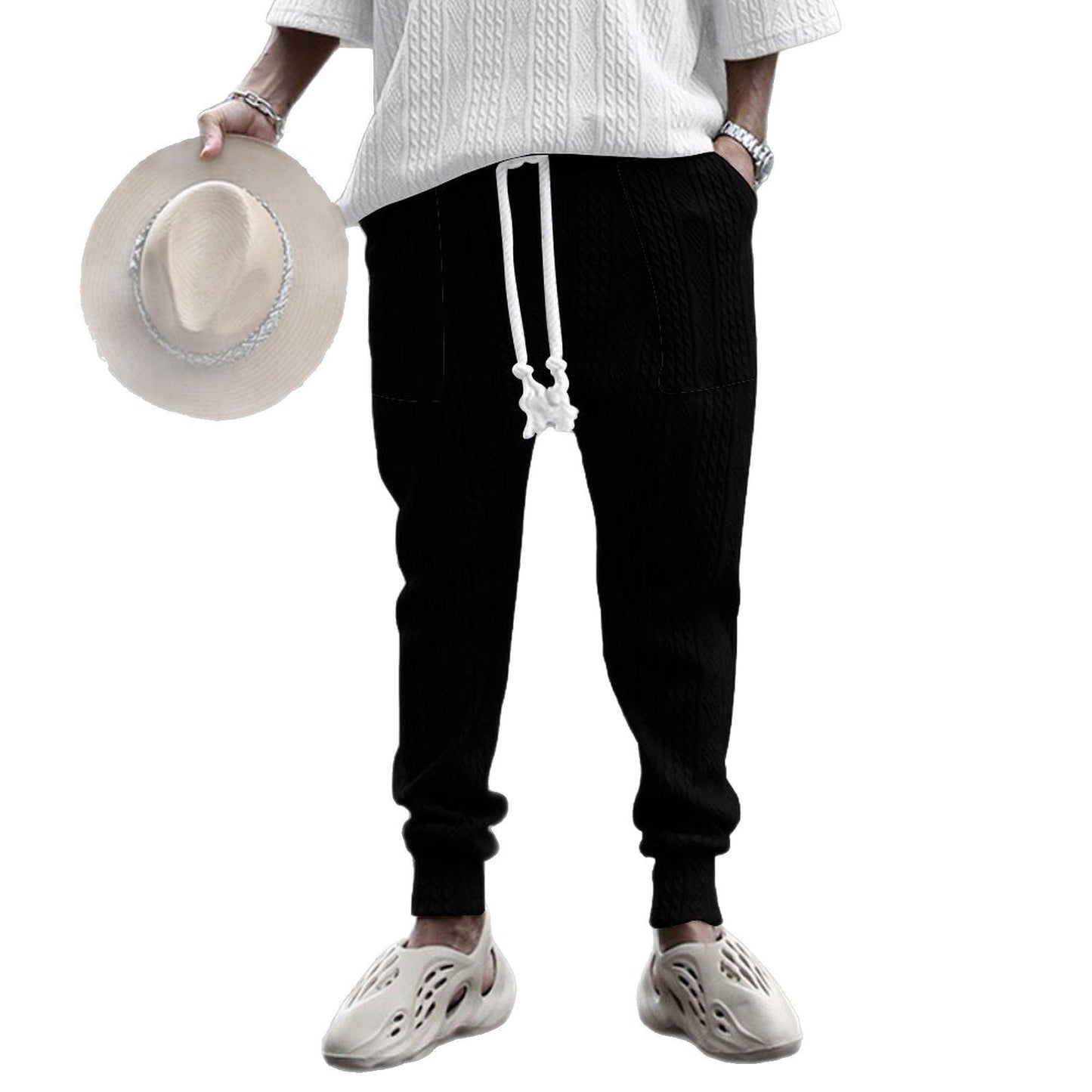 Herren Sommeroutfit mit Palmen Motiv Jogginghose Atmungsaktiv