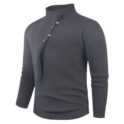 Herren Pullover Modern Stehkragen Dekorative Knöpfe