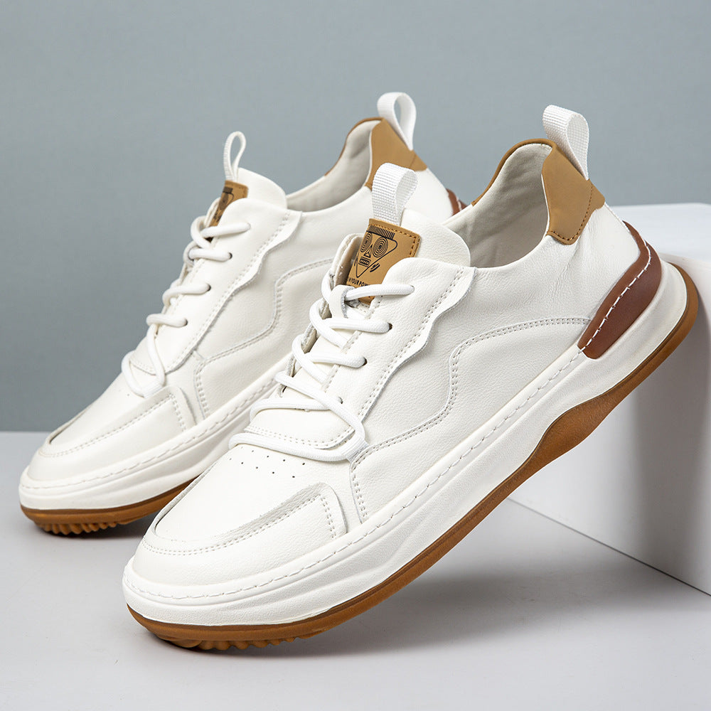 Damen Sneaker Bequem Leder Schuhe Komfortabel