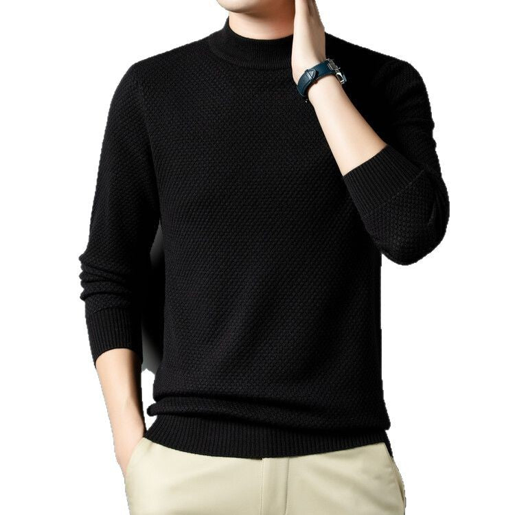 Herren Rollkragenpullover Hochwertig Baumwolle Berlin Stil