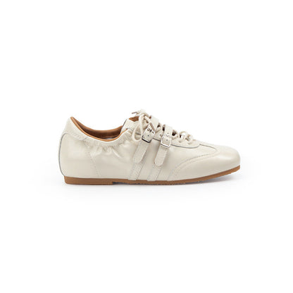 Damen Sneaker Modisch Weich mit Dekorriemen