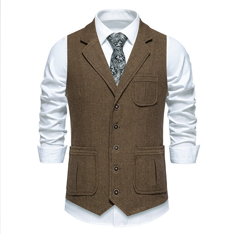 Herren Weste Modern Karomuster Elegante Herrenbekleidung
