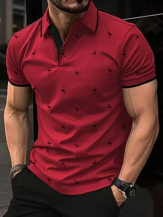 Herren Poloshirt Stilvoll Hochwertig Mustered