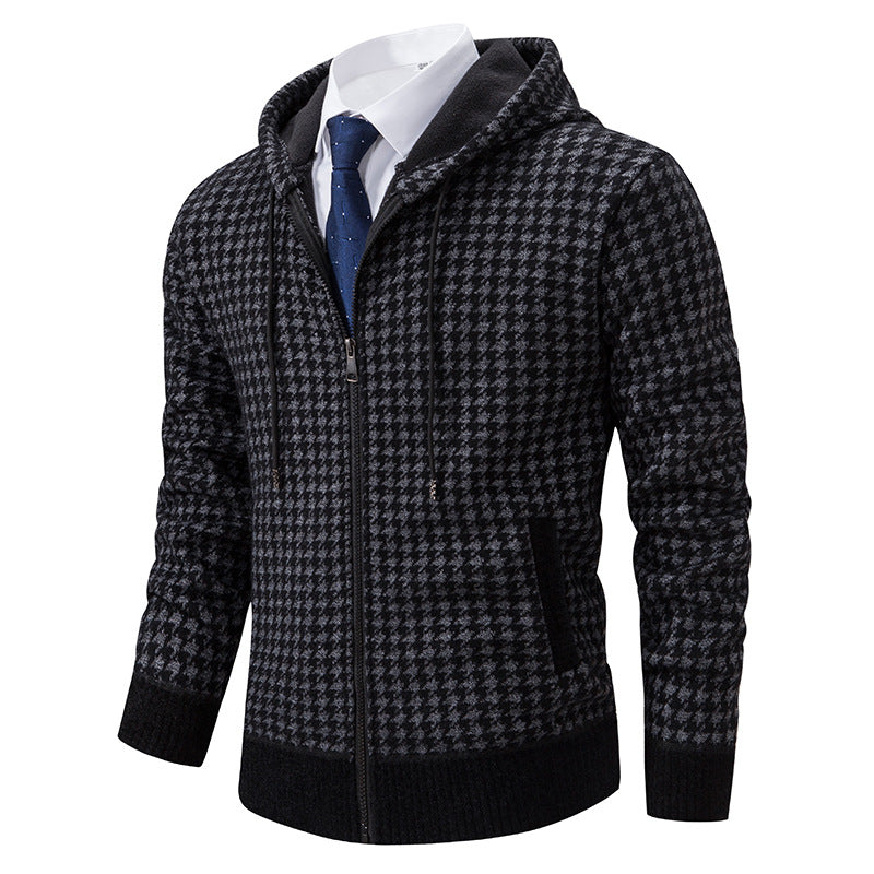 Herren Strickjacke Kapuze Bequem Elegante