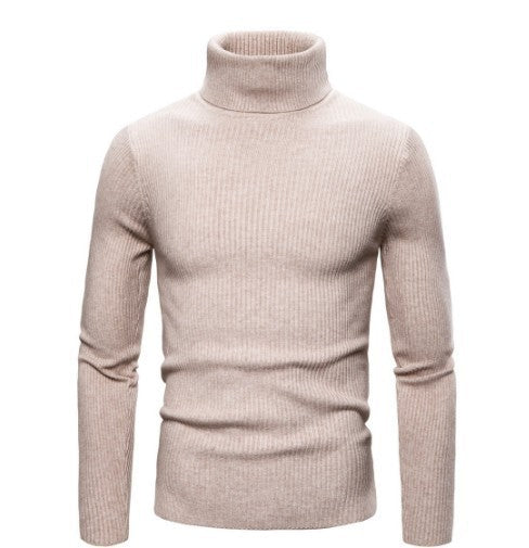 Herren Rollkragenpullover Feinrippstrick Elegante Mode