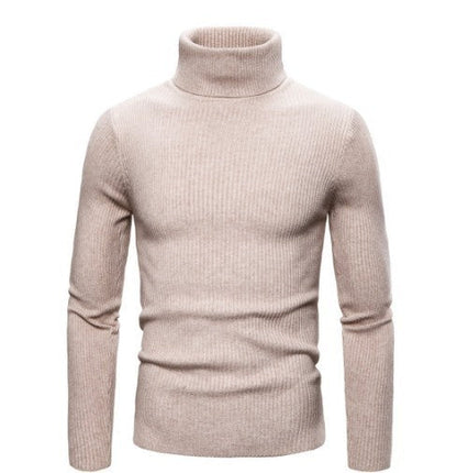 Herren Rollkragenpullover Feinrippstrick Elegante Mode