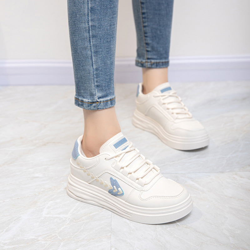 Damen Plateau Sneaker Sportlich Atmungsaktiv Elegant