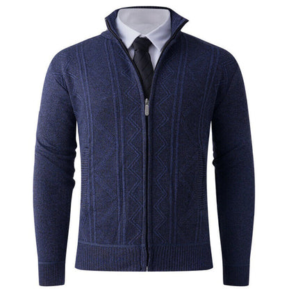 Herren Strickjacke Modern Elegant mit Reißverschluss