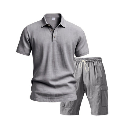 Herren Sportset atmungsaktiv Komfortschnitt Polo Shorts