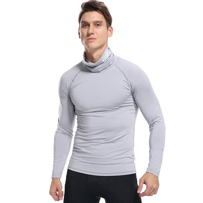 Herren Langarmshirt Stehkragen Kompressor Hemd Modern