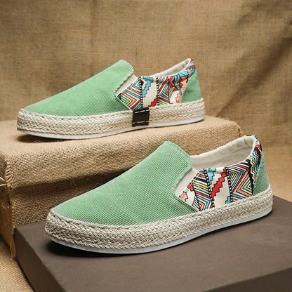 Damen Espadrilles Slip-On Sneaker Bunt Ethno Motiv Sommer