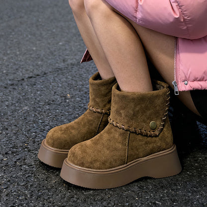 Damen Stiefel Kurz Modisch mit Weichem Innenfutter und Komfortsohle