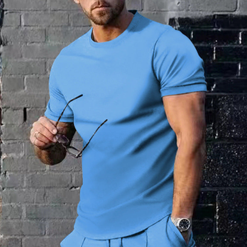 Herren T-Shirt Rundhals atmungsaktiv Baumwolle Weich