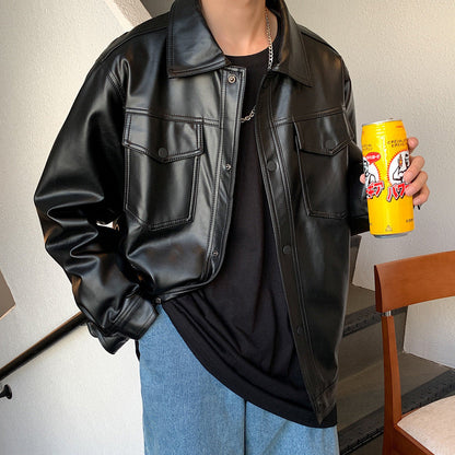 Lederjacke Herren Modern mit Brusttaschen