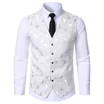 Herren Weste mit floralem Muster Elegant Modern