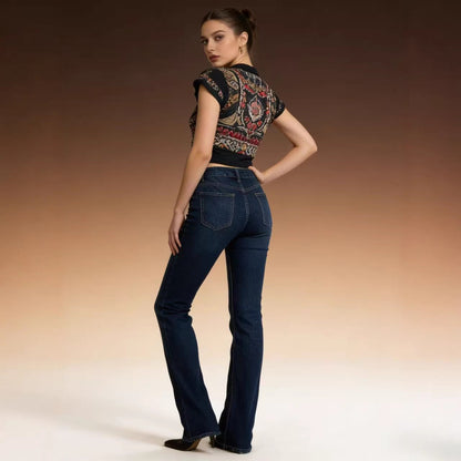 Damen High-Waist Jeans Flared Mit perfektem Sitz